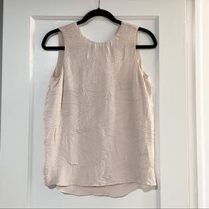 COOPER & ELLA Textured Floral Cream Tan Tank Top Muscle Blouse Size XS